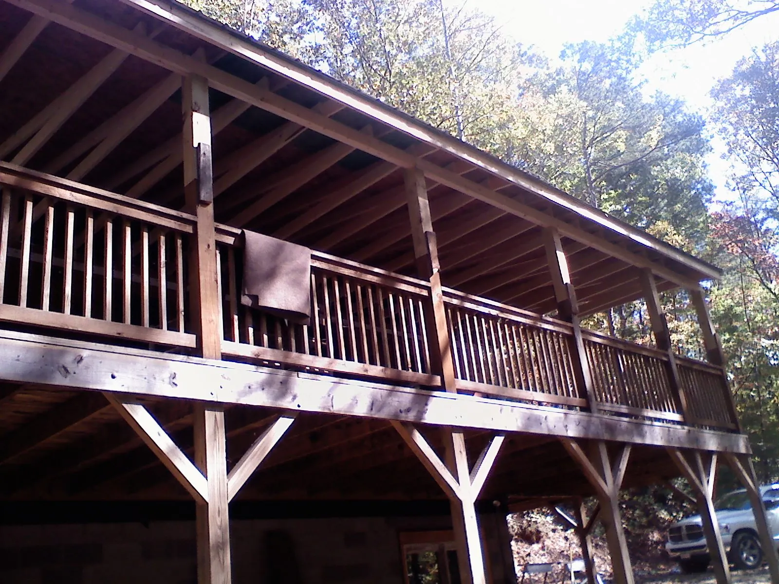 Timber framing under a new elevated porch and deck — Roof Leak Repair in Elbing by Roofing Brothers